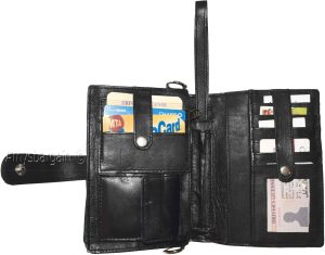 Men's Genuine Leather Fashion Business Wrist Clutch Bag Organizer Black Bag BNWT - Image 11