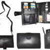 Men's Genuine Leather Fashion Business Wrist Clutch Bag Organizer Black Bag BNWT