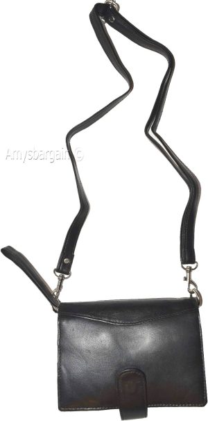 Men's Genuine Leather Fashion Business Wrist Clutch Bag Organizer Black Bag BNWT - Image 12