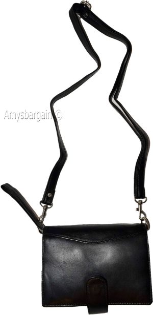 Men's Genuine Leather Fashion Business Wrist Clutch Bag Organizer Black Bag BNWT - Image 5