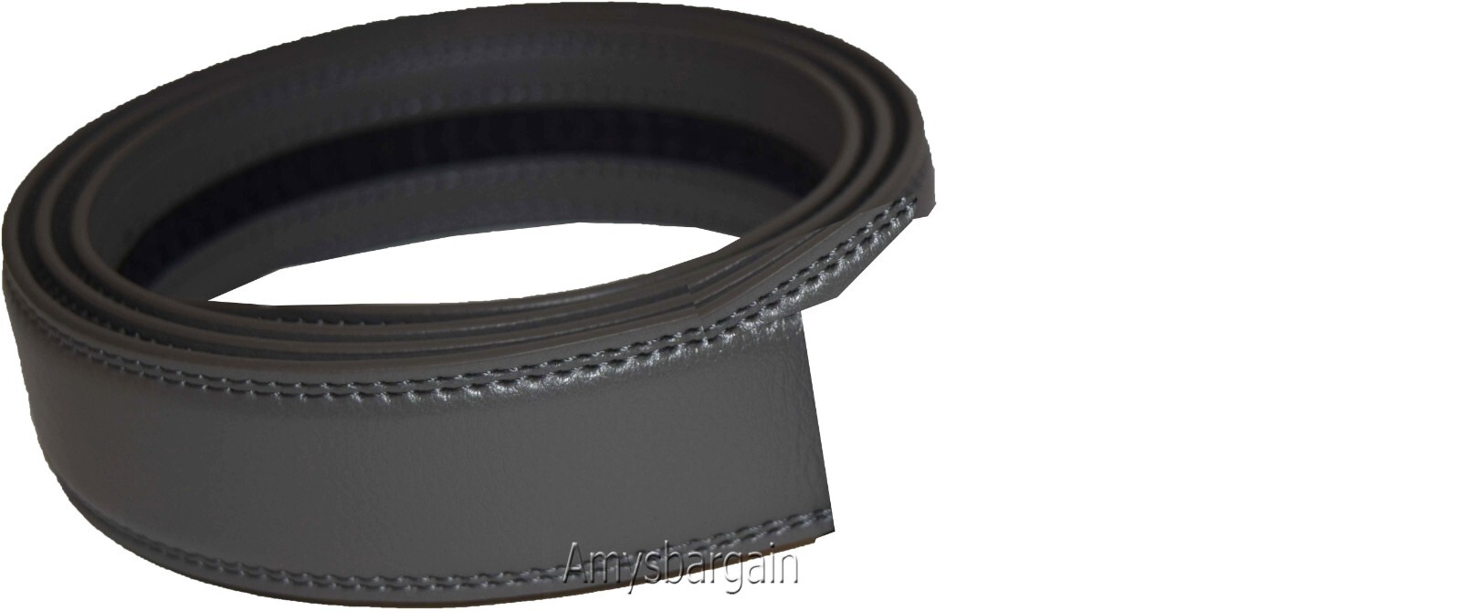 Men’s Gray leather belt strap Size XL. 43" strap genuine leather New Strap only - Image 11