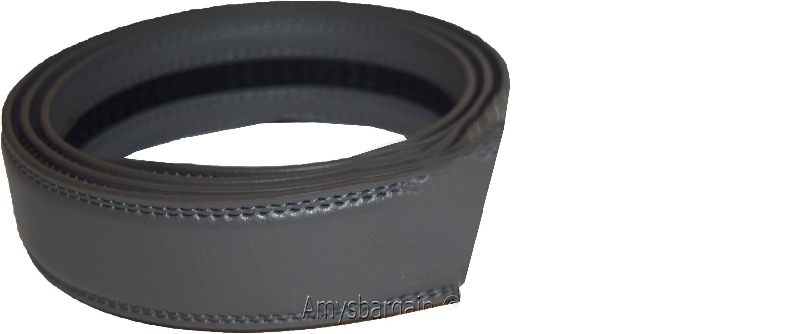 Men’s Gray leather belt strap Size XL. 43" strap genuine leather New Strap only - Image 3