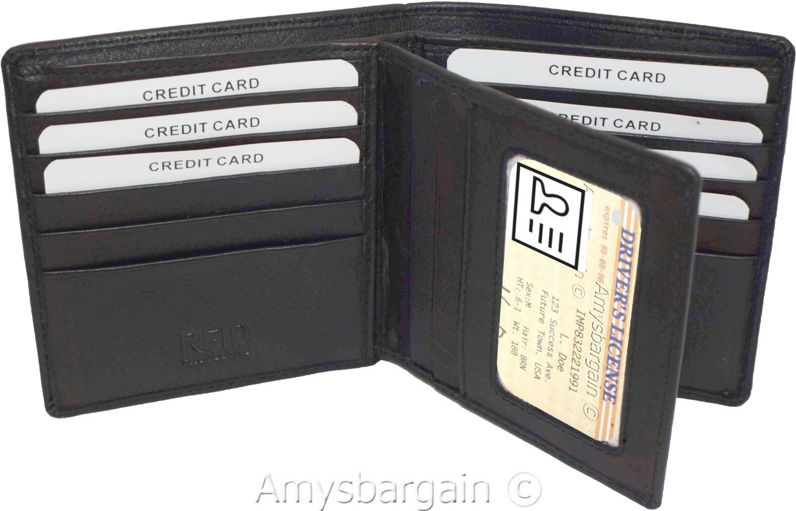 Men's Hipster Wallet RFID Blocking Leather Bifold 16 Cards. ID New wallet in Box - Image 13