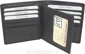 Men's Hipster Wallet RFID Blocking Leather Bifold 16 Cards. ID New wallet in Box - Image 4