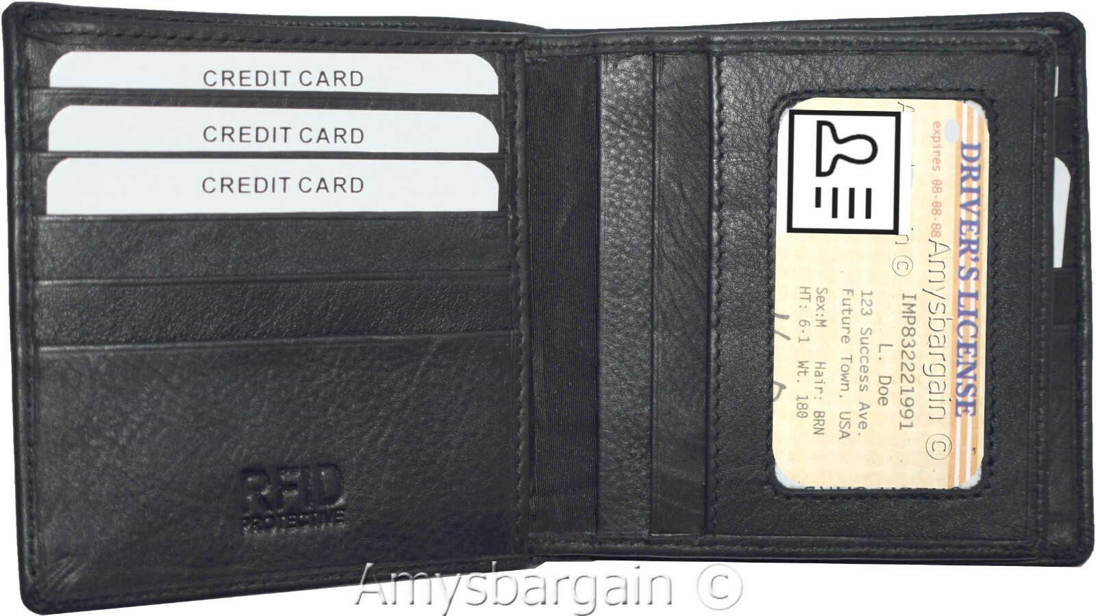 Men's Hipster Wallet RFID Blocking Leather Bifold 16 Cards. ID New wallet in Box - Image 5