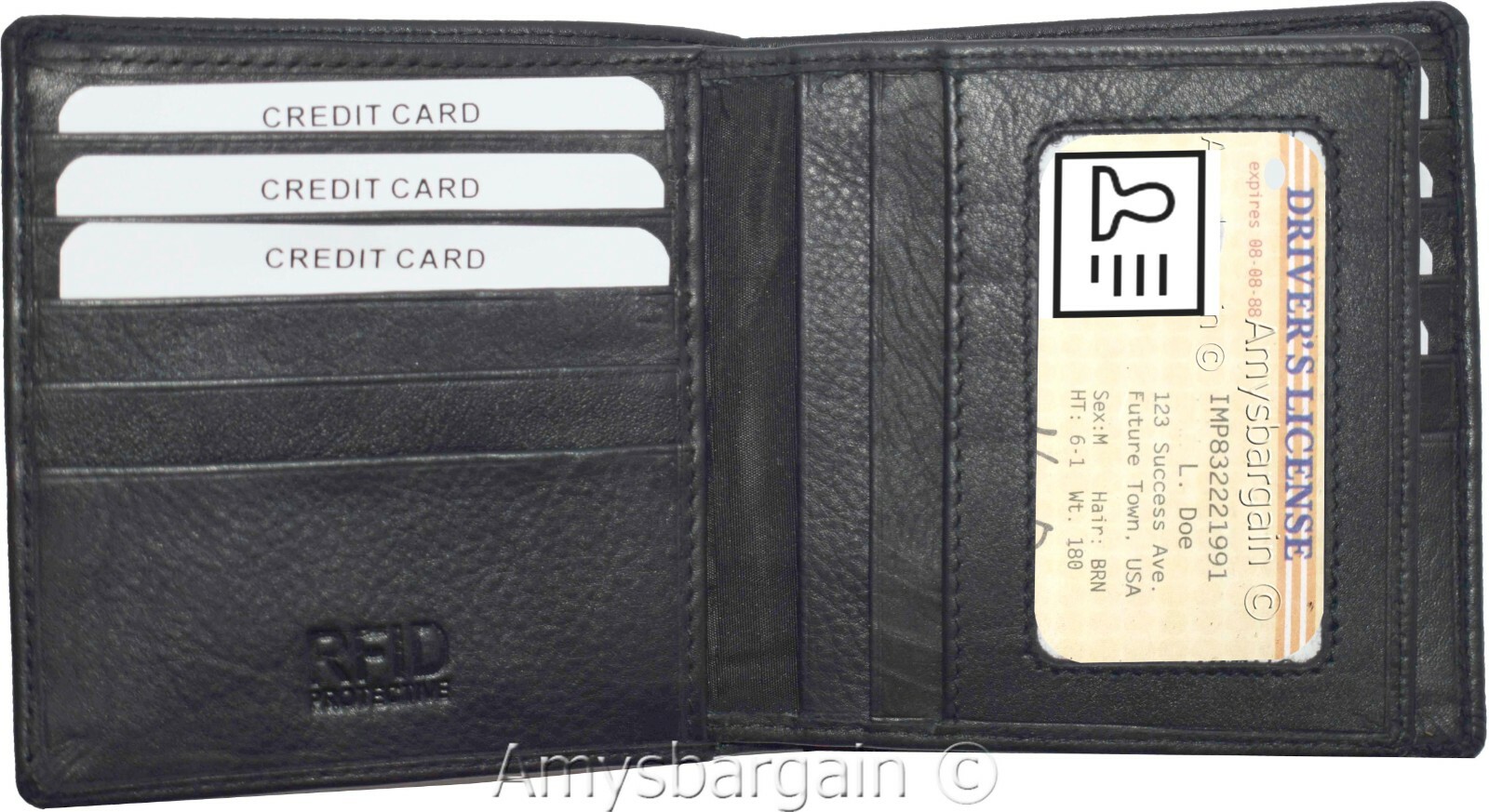 Men's Hipster Wallet RFID Blocking Leather Bifold 16 Cards. ID New wallet in Box - Image 7