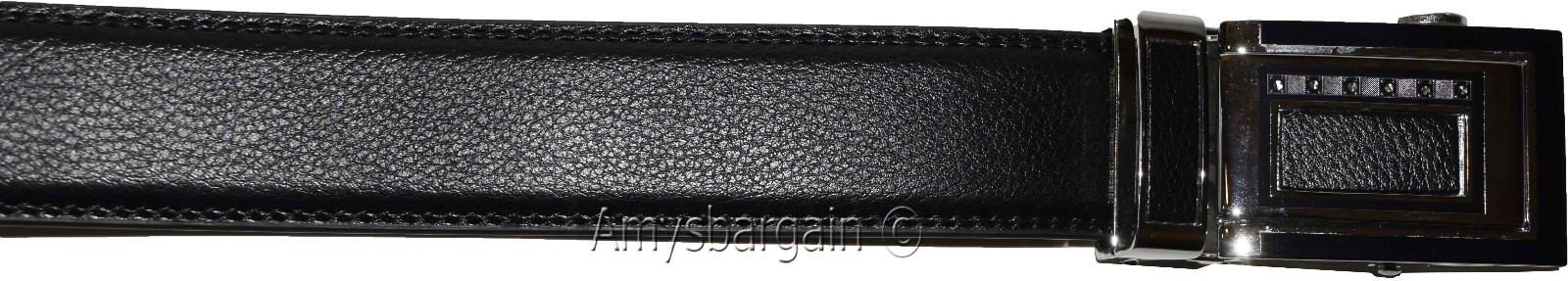 Men's Leather Dress Belt (XL) Auto Lock belt, Men's Black Quick lock belt GL063 - Image 12