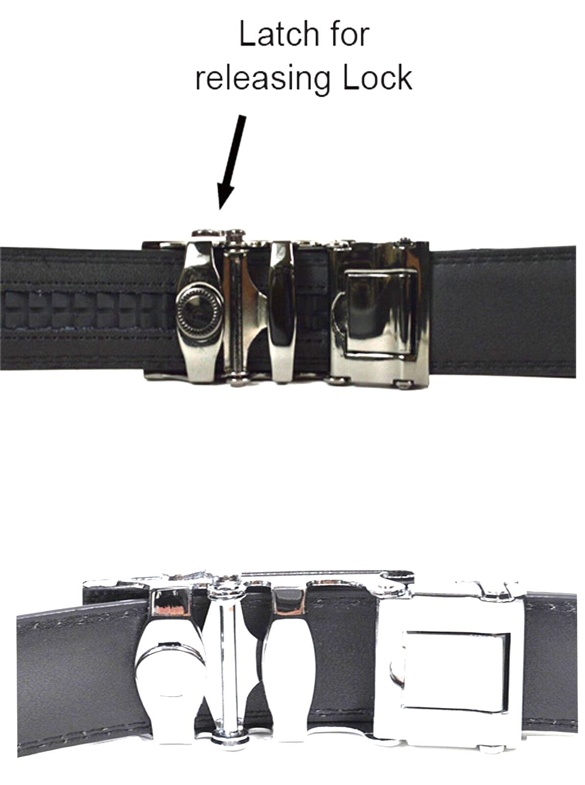 Men's Leather Dress Belt (XL) Auto Lock belt, Men's Black Quick lock belt GL063 - Image 4