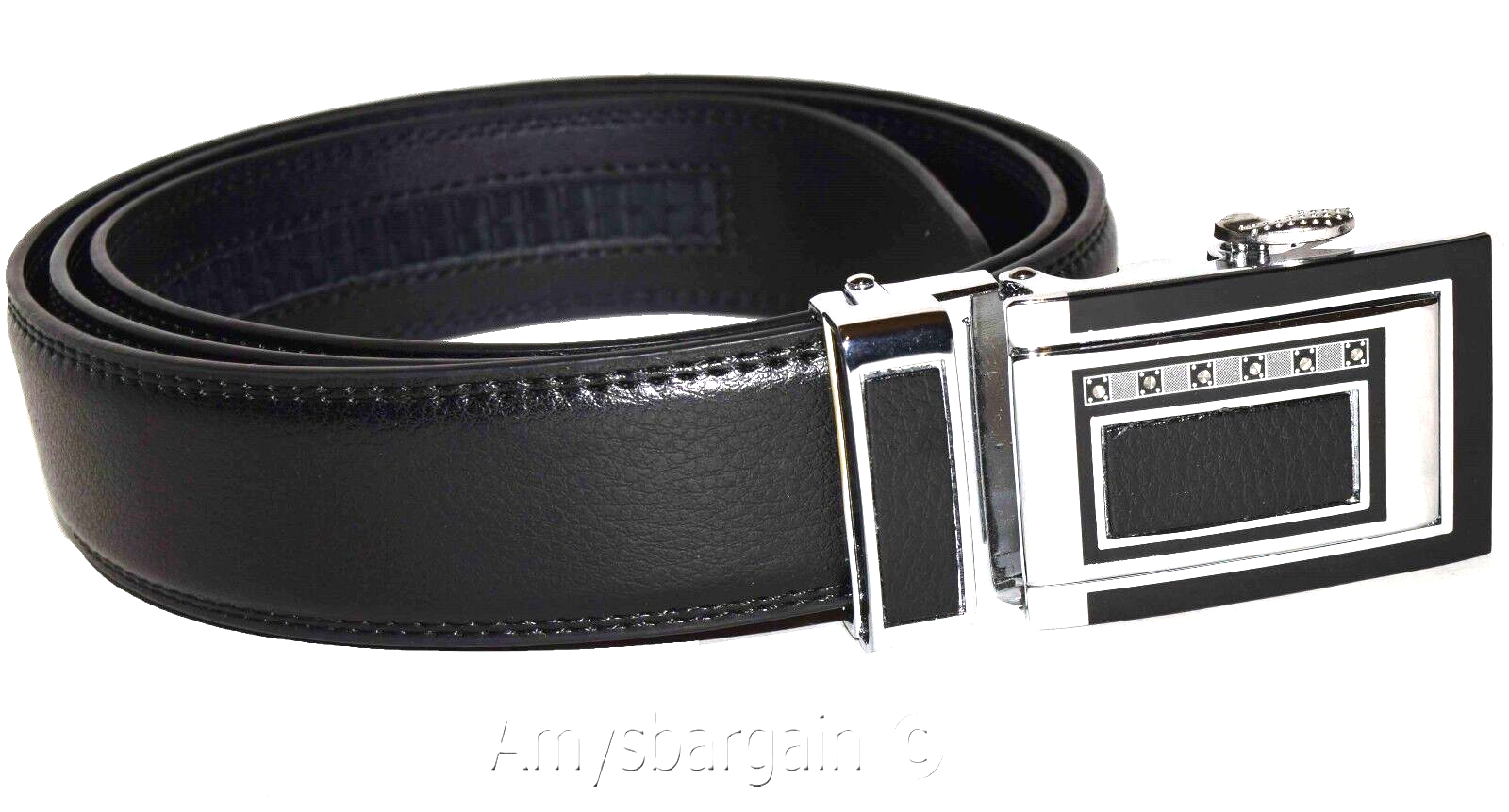 Men's Leather Dress Belt (XL) Auto Lock belt, Men's Black Quick lock belt GL063 - Image 6