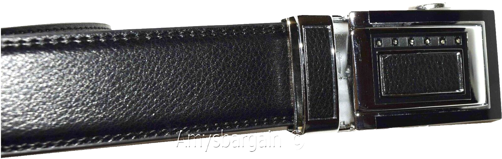 Men's Leather Dress Belt (XL) Auto Lock belt, Men's Black Quick lock belt GL063 - Image 7