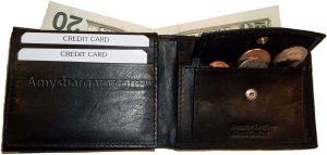 Men's Leather Wallet 6 Card Holder ID Change purse 2 Bill Pockets Brand New - Image 15