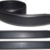 Men’s Leather belt strap Automatic sliding buckle Auto-lock Strap only Blk/white