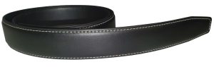 Men’s Leather belt strap Automatic sliding buckle Auto-lock Strap only Blk/white - Image 10