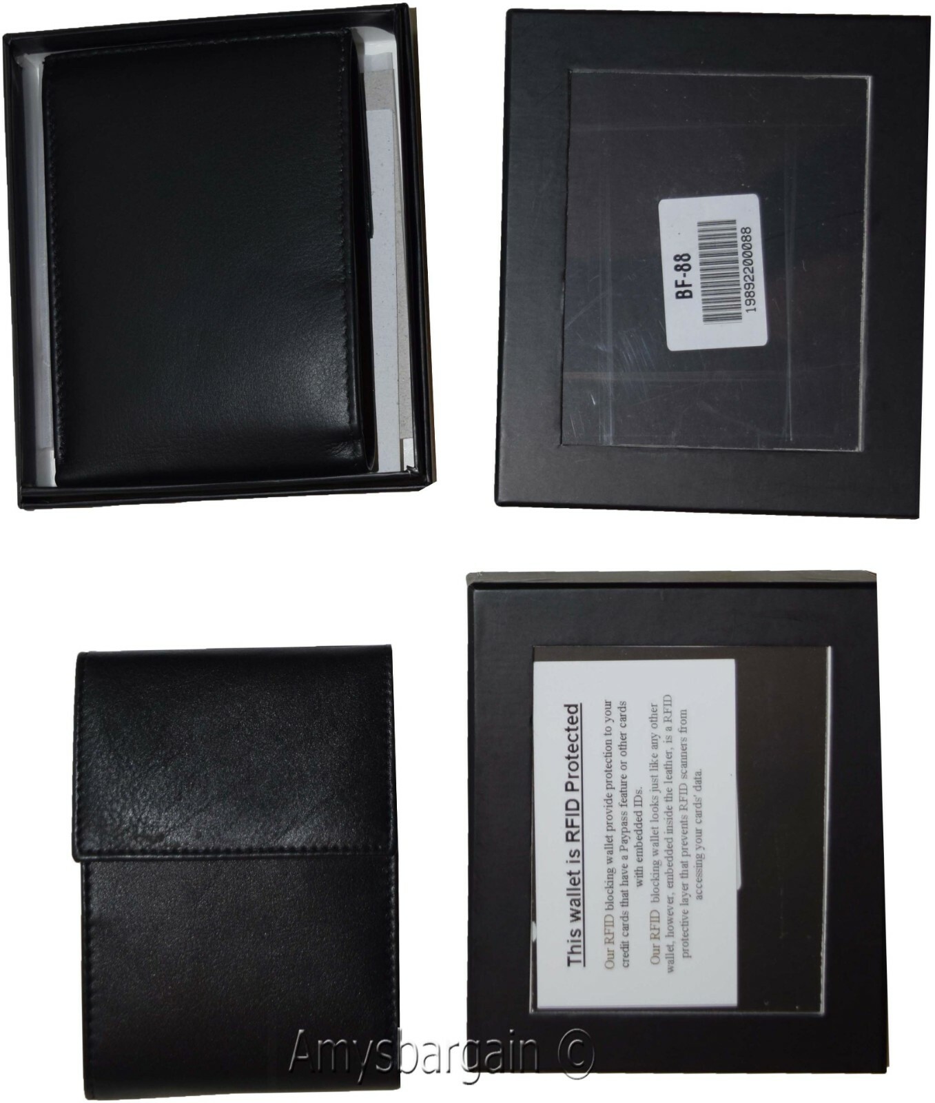 Men's Leather wallet RFID Bifold genuine leather 2 billfold 2 ID. New in Box - Image 11