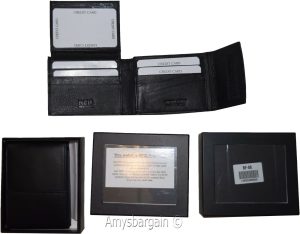 Men's Leather wallet RFID Bifold genuine leather 2 billfold 2 ID. New in Box - Image 3