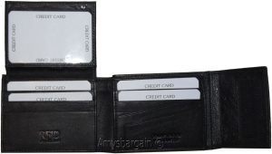 Men's Leather wallet RFID Bifold genuine leather 2 billfold 2 ID. New in Box - Image 5