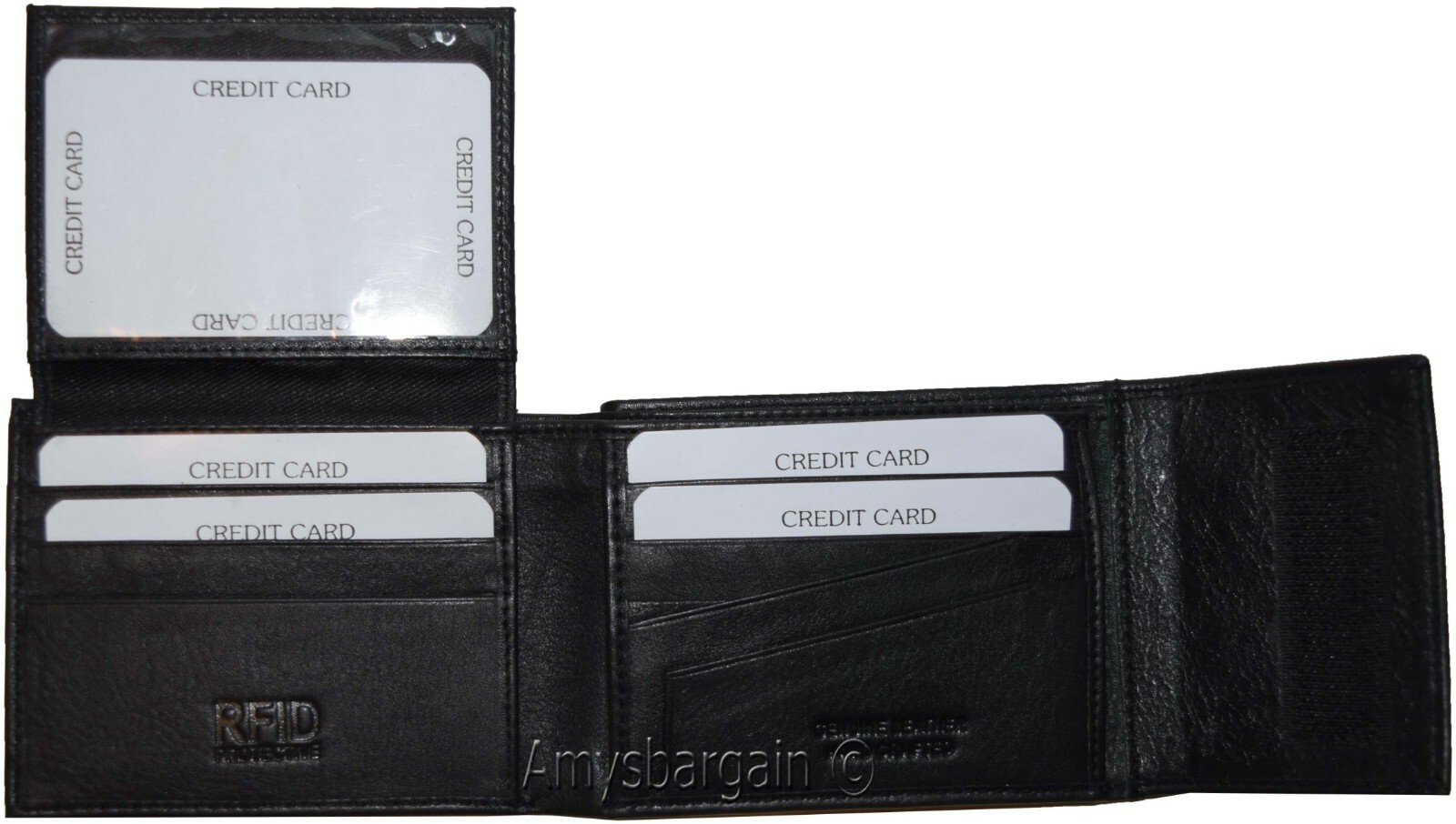 Men's Leather wallet RFID Bifold genuine leather 2 billfold 2 ID. New in Box - Image 6