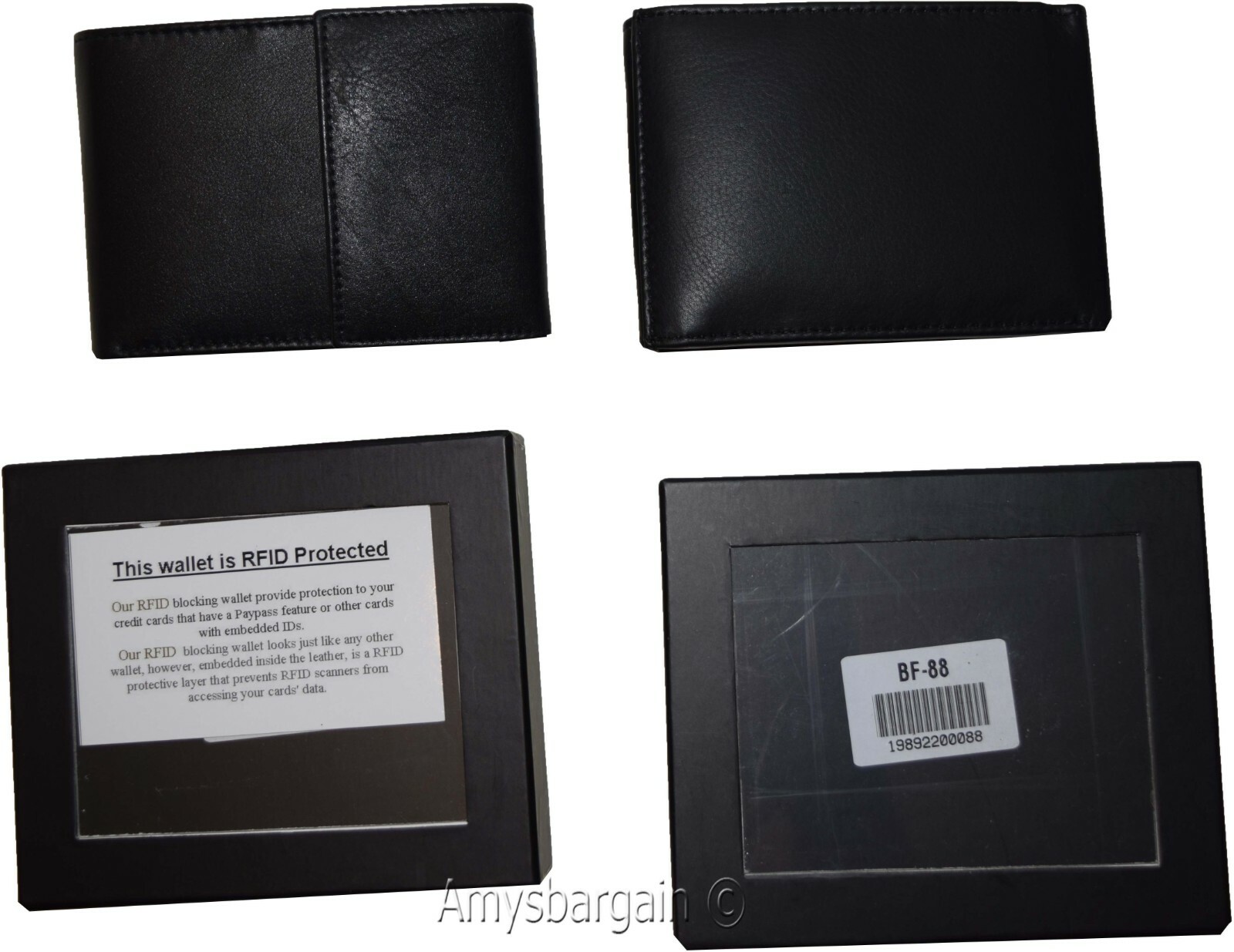Men's Leather wallet RFID Bifold genuine leather 2 billfold 2 ID. New in Box - Image 8