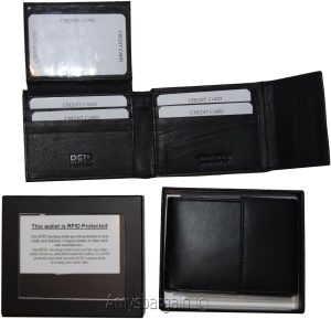 Men's Leather wallet RFID Bifold genuine leather 2 billfold 2 ID. New in Box - Image 8