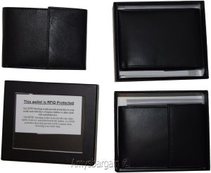 Men's Leather wallet RFID Bifold genuine leather 2 billfold 2 ID. New in Box - Image 9