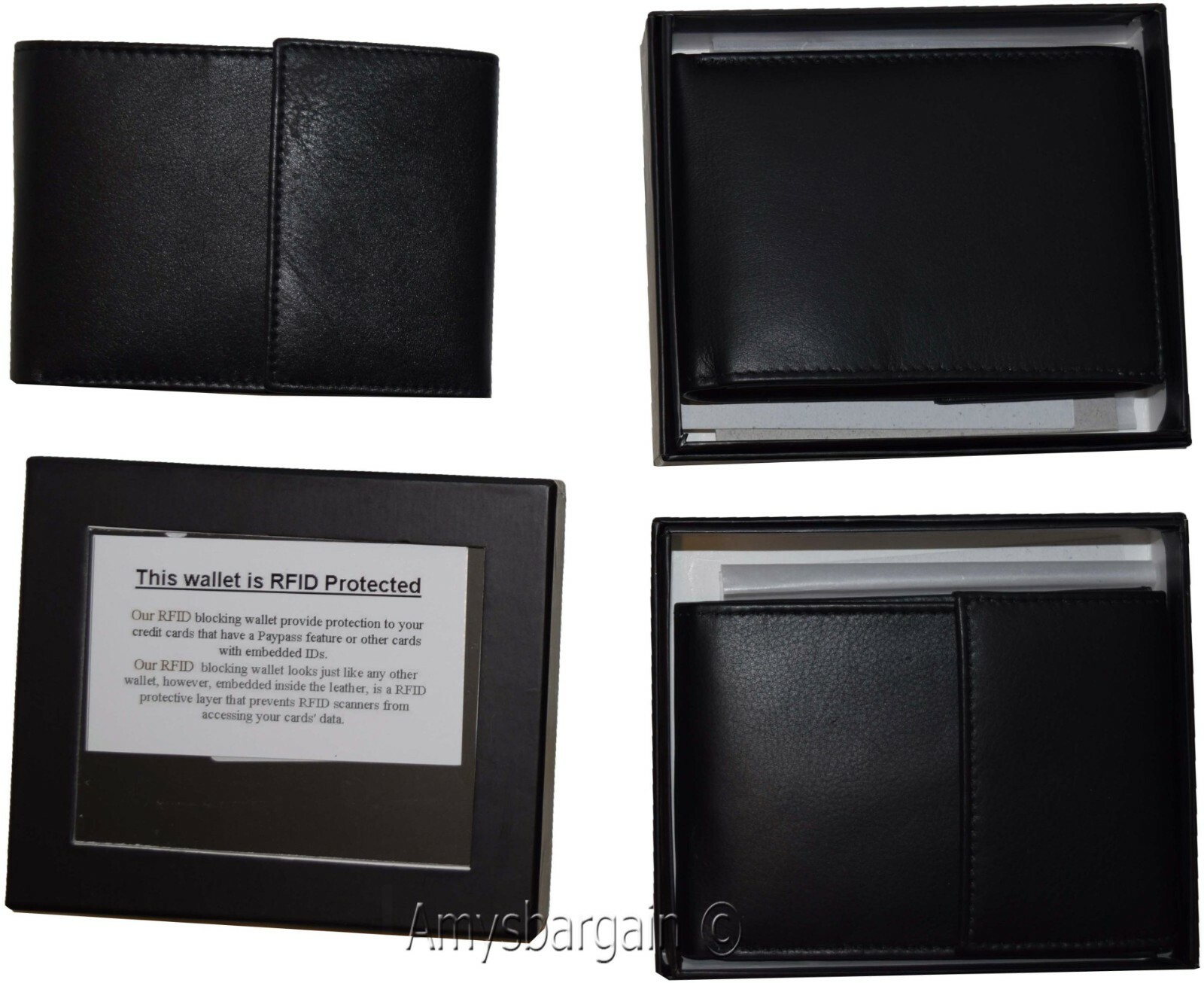 Men's Leather wallet RFID Bifold genuine leather 2 billfold 2 ID. New in Box - Image 10