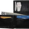 Men's Trifold wallet Genuine Leather 7 credit card ID Billfold Black Wallet BNWT
