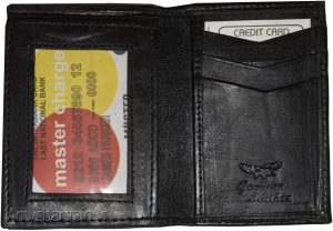 Men's Trifold wallet Genuine Leather 7 credit card ID Billfold Black Wallet BNWT - Image 3