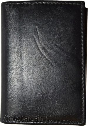 Men's Trifold wallet Genuine Leather 7 credit card ID Billfold Black Wallet BNWT - Image 6