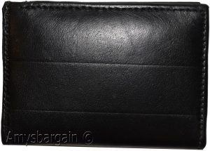 Men's Trifold wallet Genuine Leather 7 credit card ID Billfold Black Wallet BNWT - Image 7
