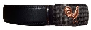 Men's belt. Leather Belt Automatic lock Click Comfort Rooster Buckle UP to 50" N - Image 3