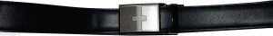 Men's belt leather dress Belt w/ auto Lock sliding buckle XL black belt BN - Image 10