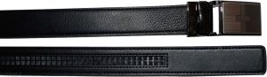 Men's belt leather dress Belt w/ auto Lock sliding buckle XL black belt BN - Image 13