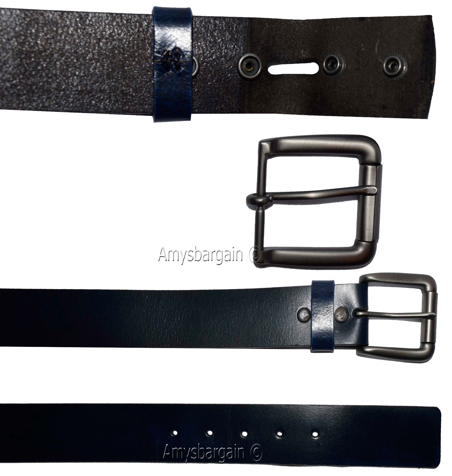 Men's blue Leather Belt size 38 leather waist belt brand newLeather belt - Image 8
