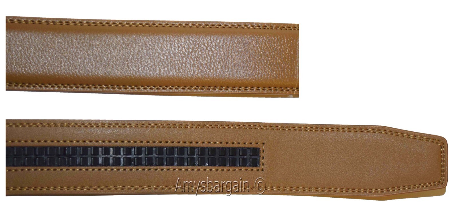 Men’s camel leather belt strap Size L. 38" strap Genuine leather New Strap only - Image 12