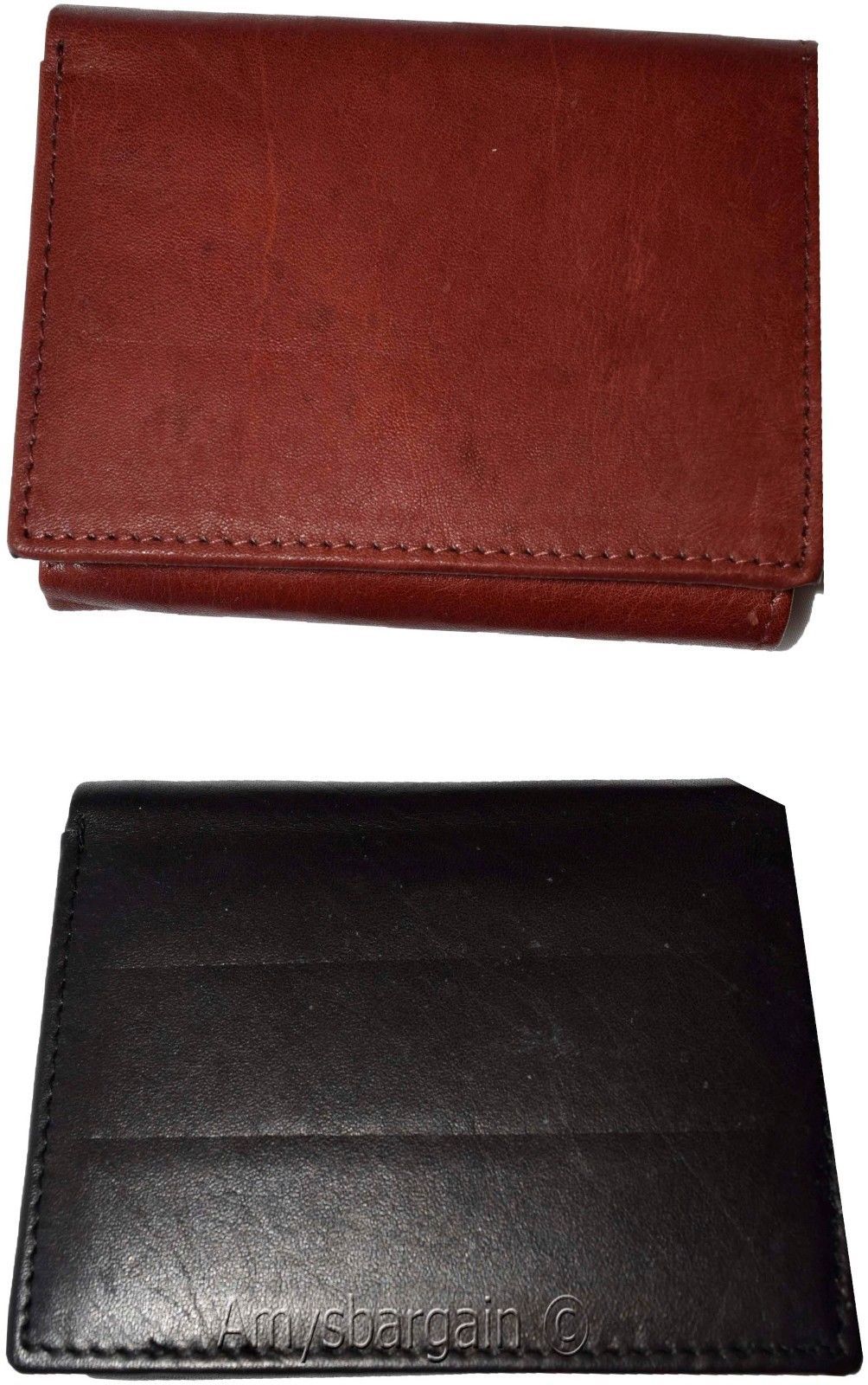 Men's genuine Leather Tri-fold wallet 10 credit debit cards 2 Bill pockets 1 ID - Image 12