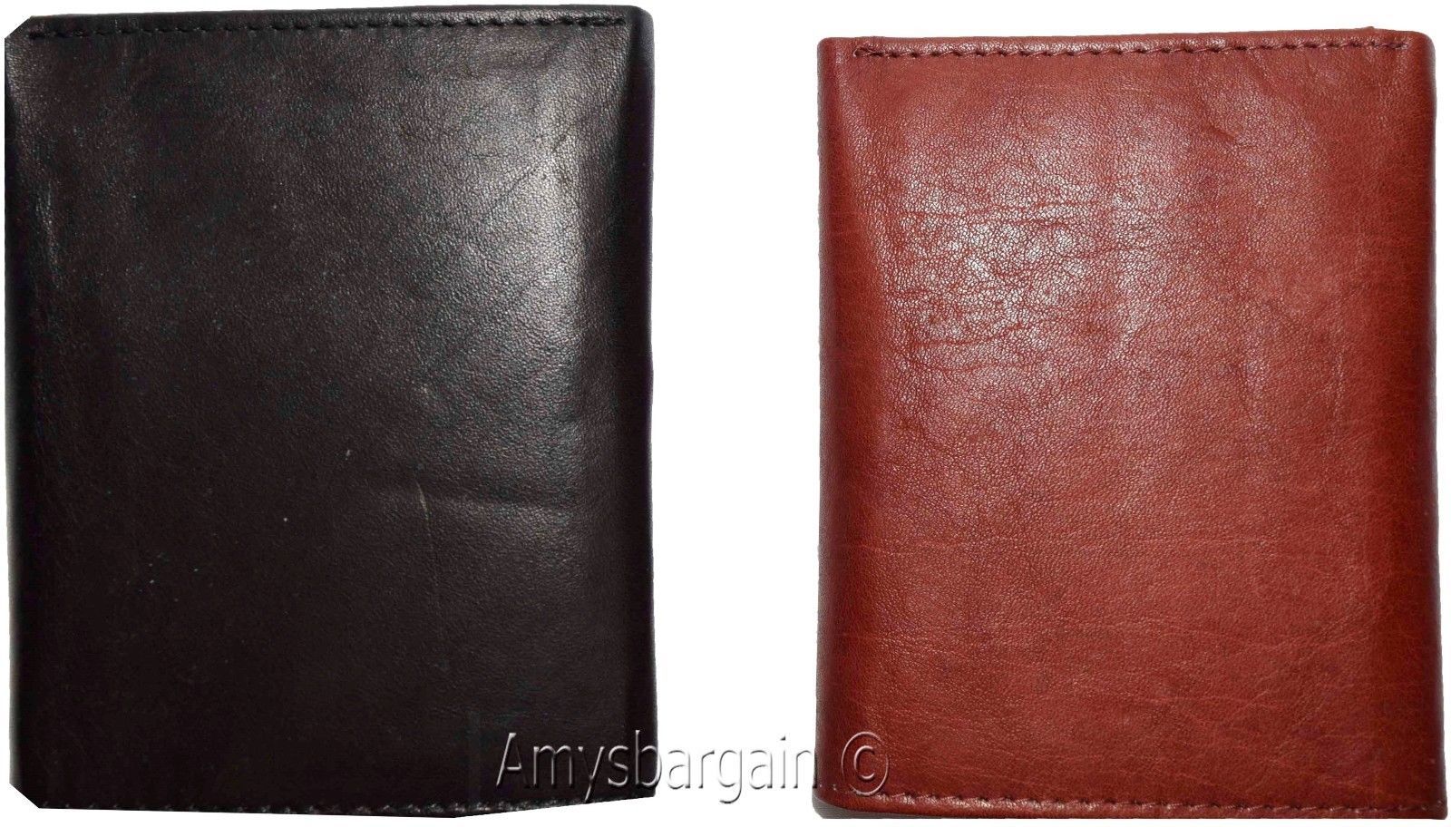 Men's genuine Leather Tri-fold wallet 10 credit debit cards 2 Bill pockets 1 ID - Image 7