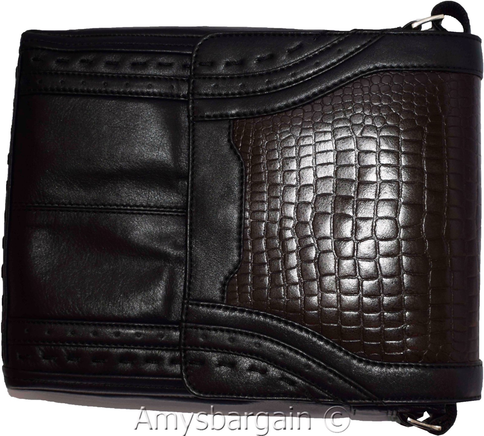 Men's hand bag, Black & Brown Shoulder Bag Handbag Men's Fashion leather bag BN - Image 4