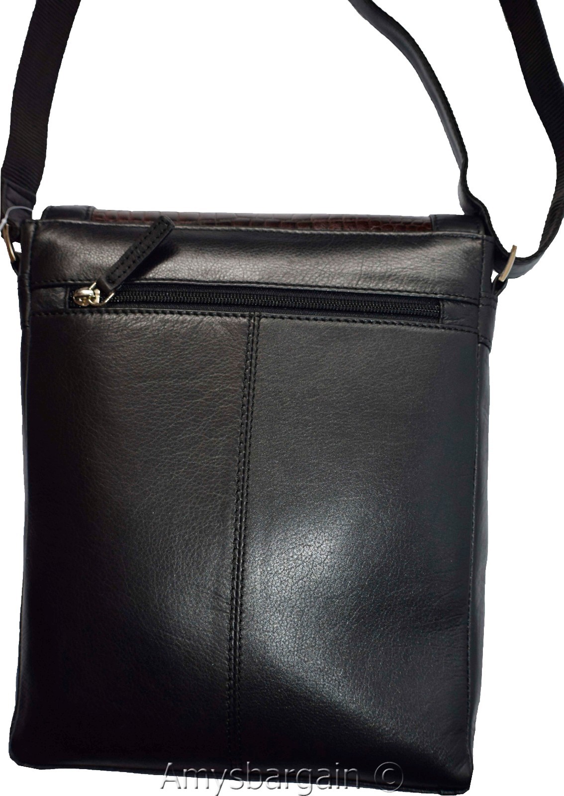 Men's hand bag, Black & Brown Shoulder Bag Handbag Men's Fashion leather bag BN - Image 8