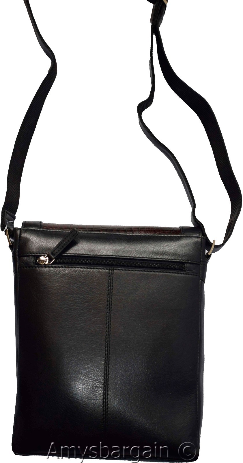 Men's hand bag, Black & Brown Shoulder Bag Handbag Men's Fashion leather bag BN - Image 9