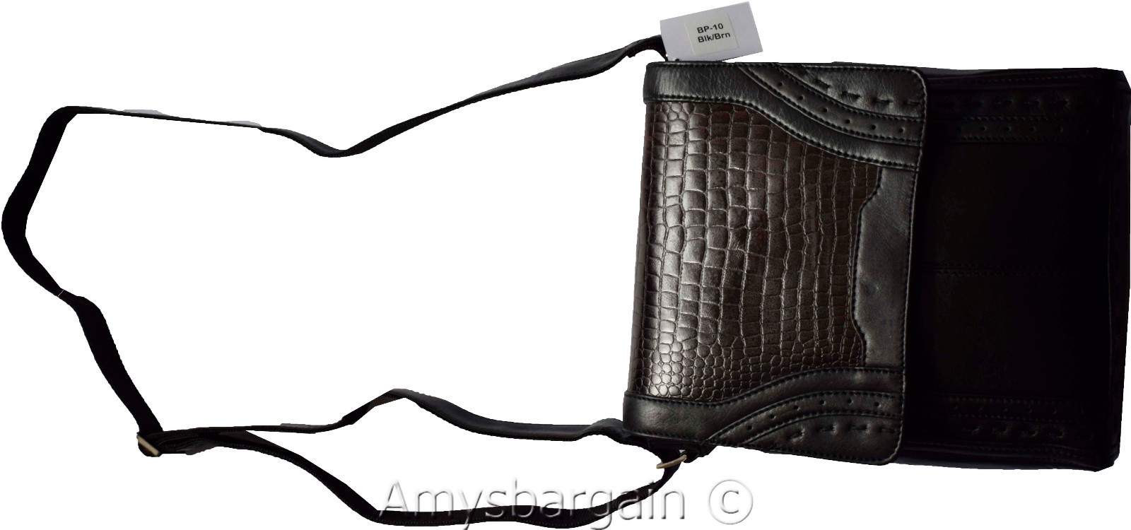 Men's hand bag, Black & Brown Shoulder Bag Handbag Men's Fashion leather bag BN - Image 10