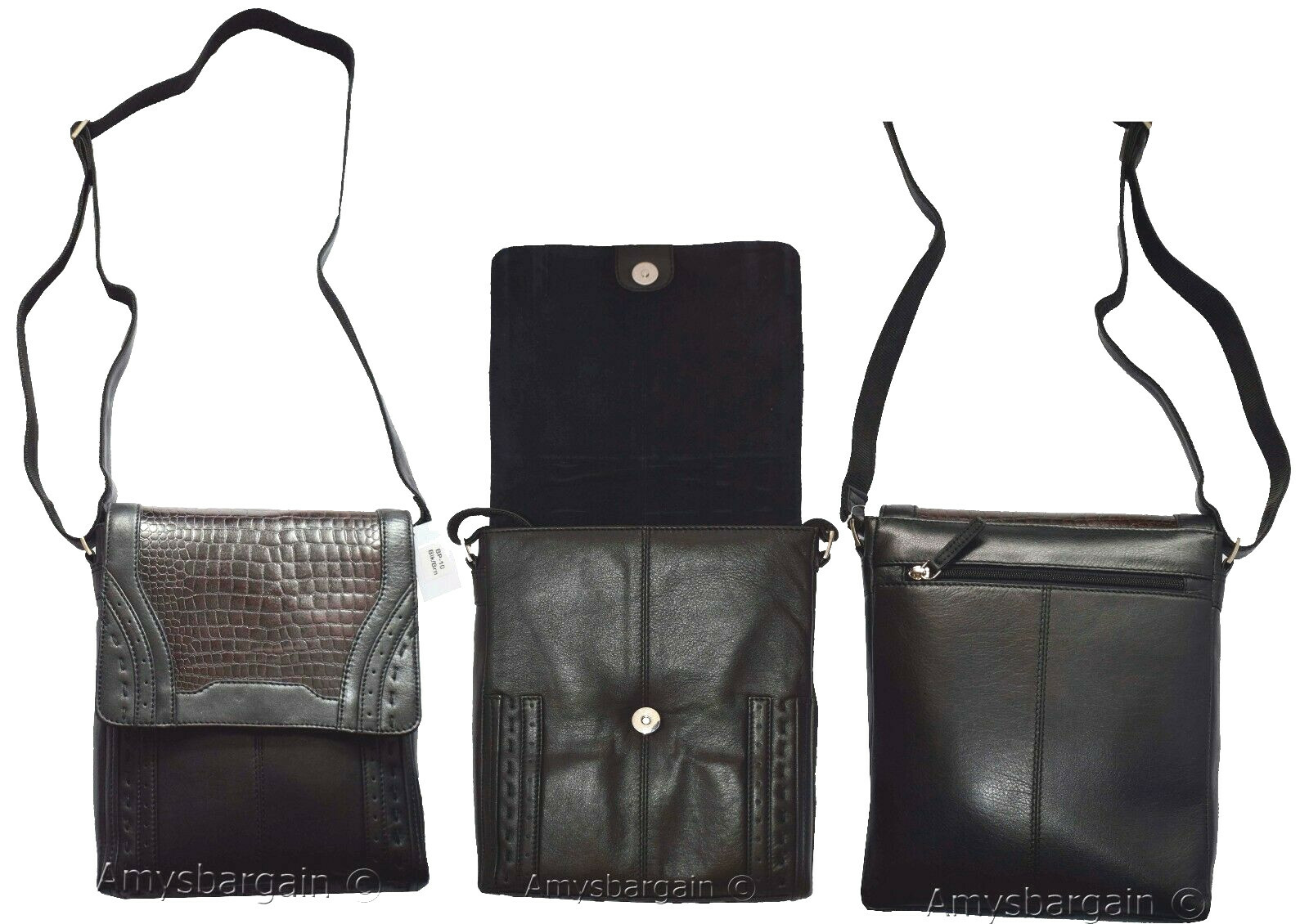 Men's hand bag, Black & Brown Shoulder Bag Handbag Men's Fashion leather bag BN