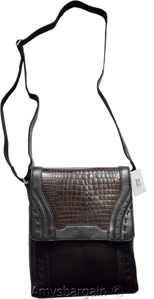 Men's hand bag, Black & Brown Shoulder Bag Handbag Men's Fashion leather bag BN - Image 11