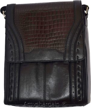 Men's hand bag, Black & Brown Shoulder Bag Handbag Men's Fashion leather bag BN - Image 3