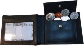 Men's leather bifold wallet ID case 3 billfold slots 6 id card brand new wallet