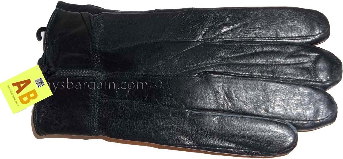 Men's leather gloves, Black Zip on wrist winter gloves lined warm gloves Br New - Image 13