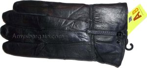 Men's leather gloves, Black Zip on wrist winter gloves lined warm gloves Br New - Image 5