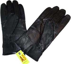 Men's leather gloves, Black Zip on wrist winter gloves lined warm gloves Br New - Image 9