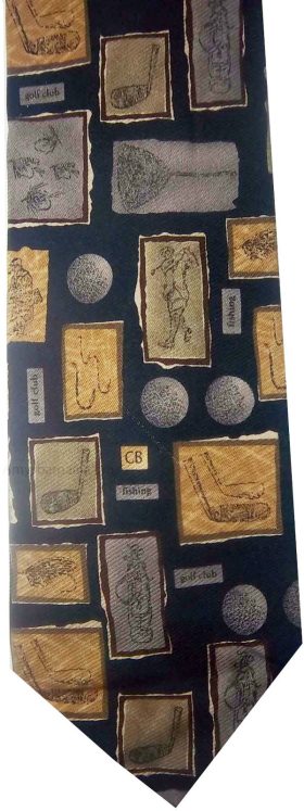 Men's tie Cutter and Buck Designer Silk Tie Neck wear Jacquard woven Made in USA