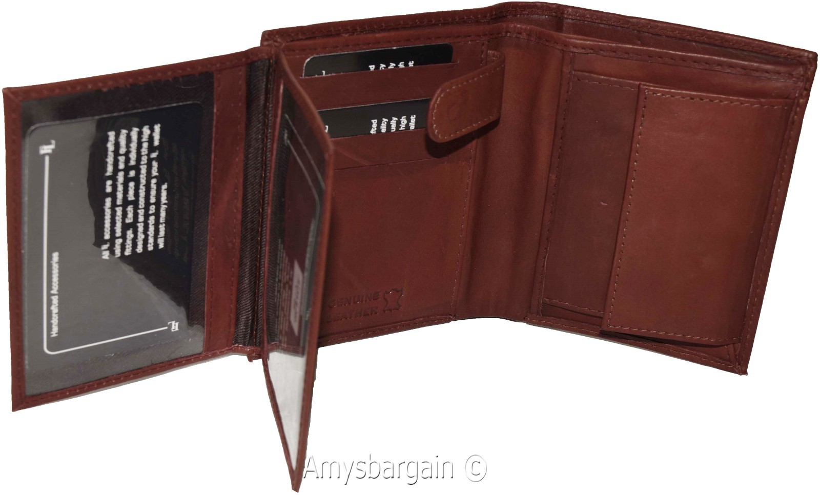 Men’s wallet. Leather Bifold wallet 2 Flip side pieces 8 card 3 ID Zip coin case - Image 13