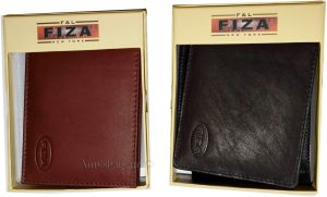Men's wallet genuine Leather Bifold Black wallet 2 bill slots 9 Cred case In Box - Image 11